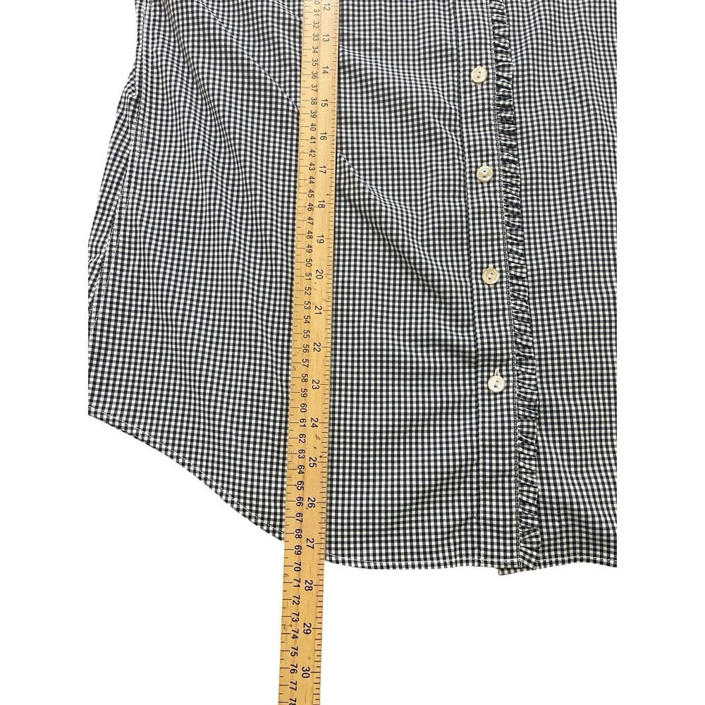 Peter Millar Shirt Womens Large Navy Gingham Plaid Performance Georgia Tech Logo - Picture 3 of 8